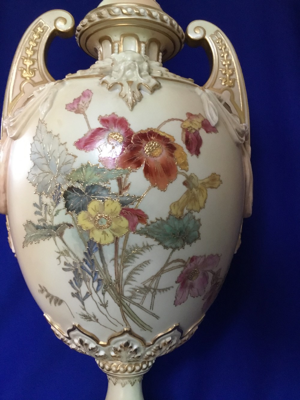 Royal Worcester large vase signed Edward Raby View V