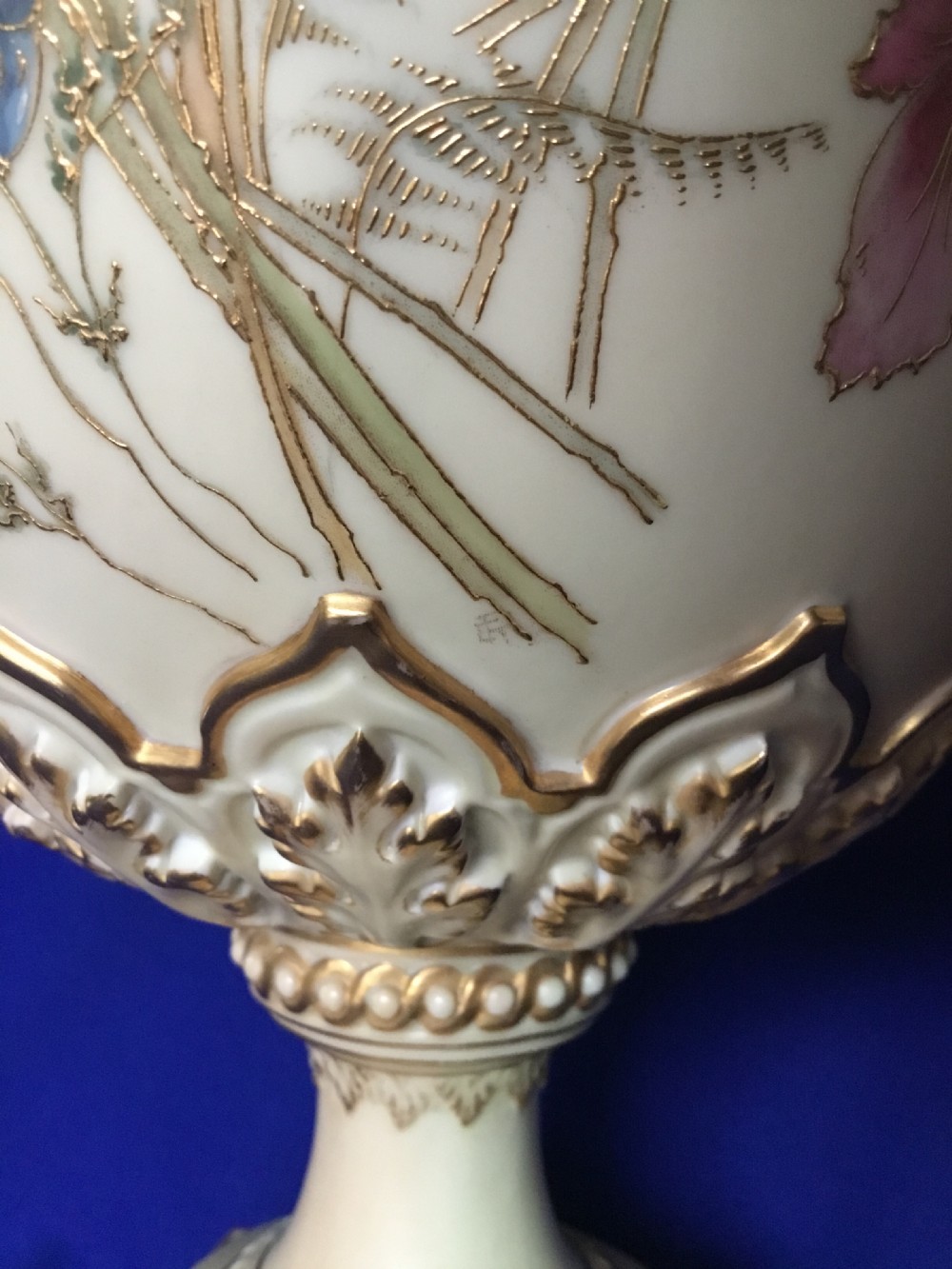 Royal Worcester large vase signed Edward Raby View VI