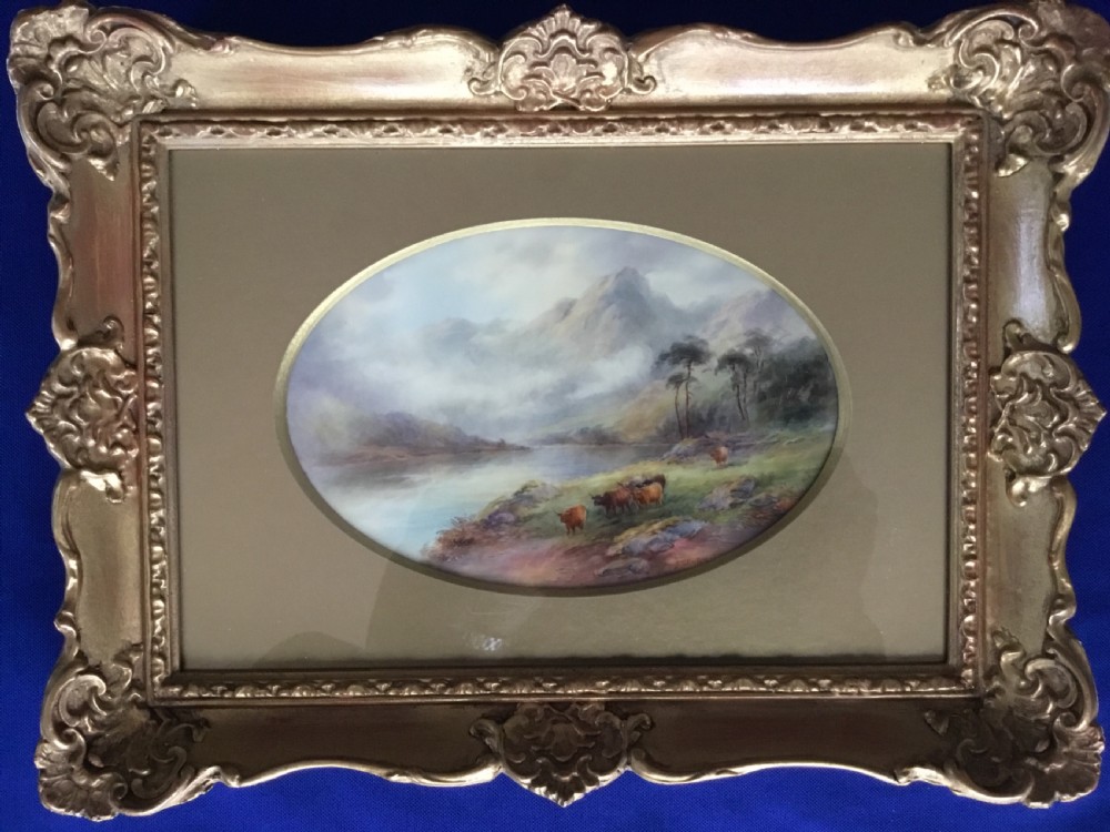 Royal Worcester pair of large plaques signed J Stinton View II