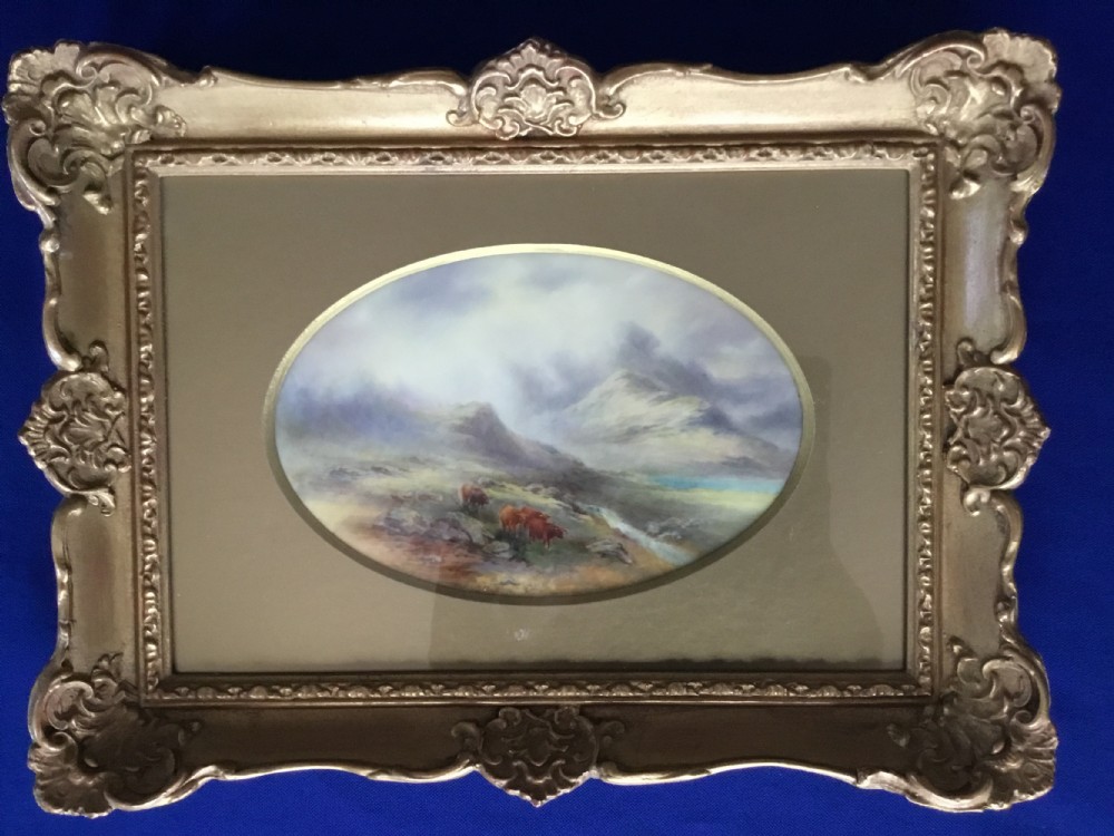 Royal Worcester pair of large plaques signed J Stinton View III