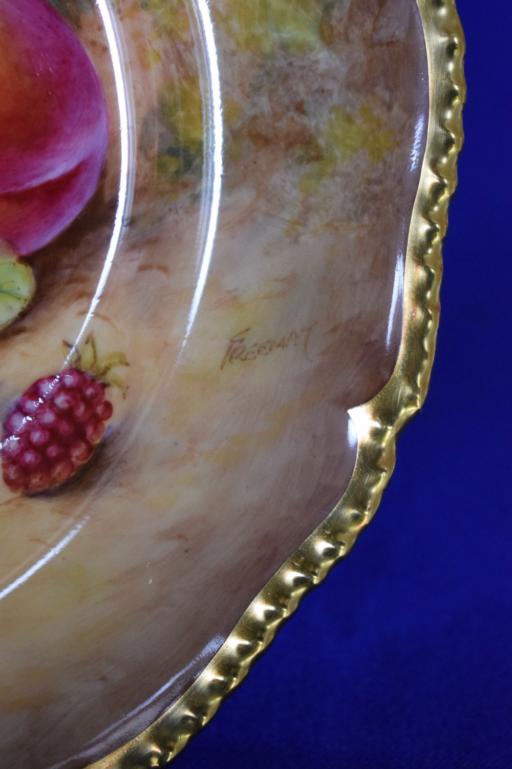 Royal Worcester painted fruit rope edge plate, large size View II