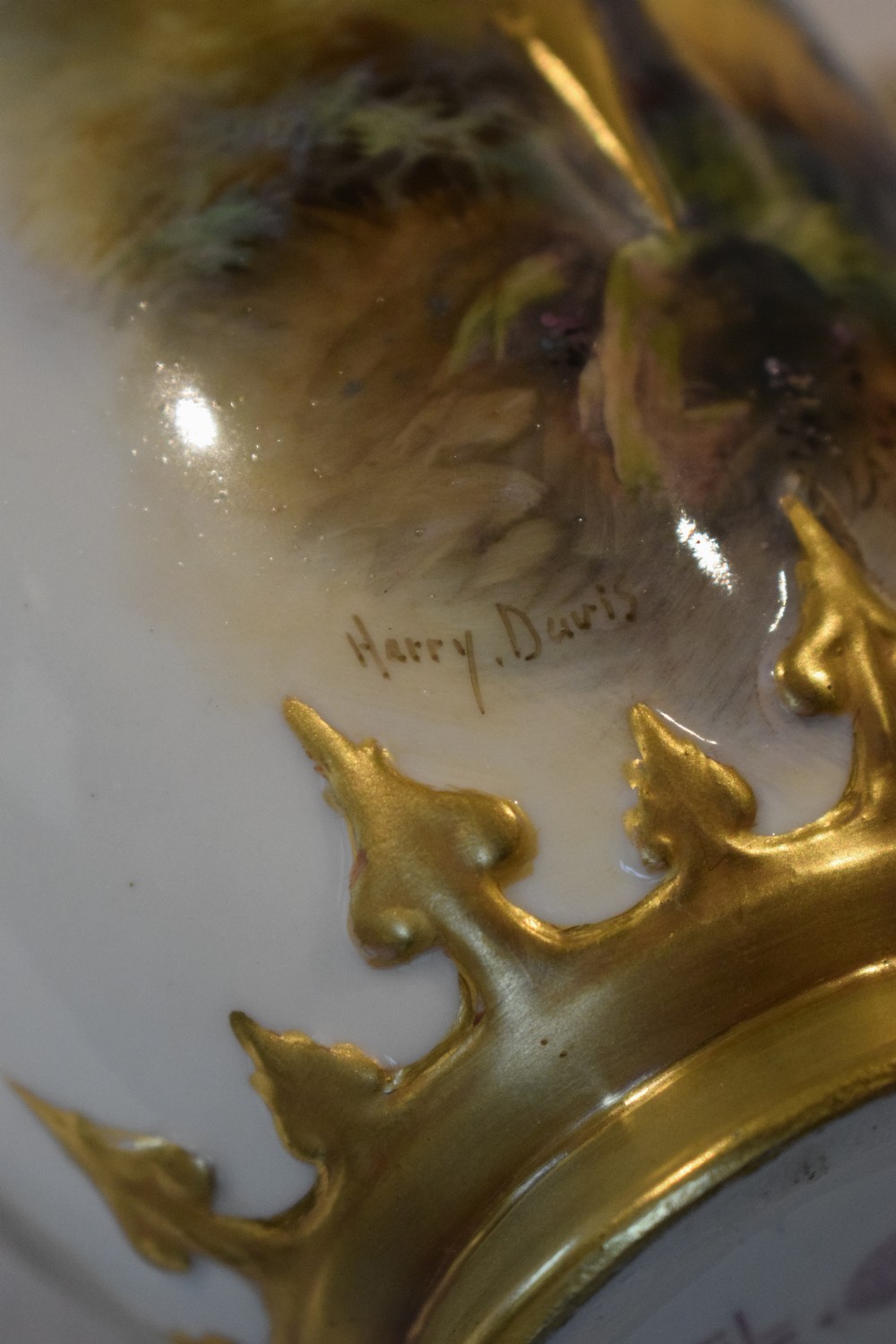 Royal Worcester pot pourri vase and cover by Harry Davis View IV