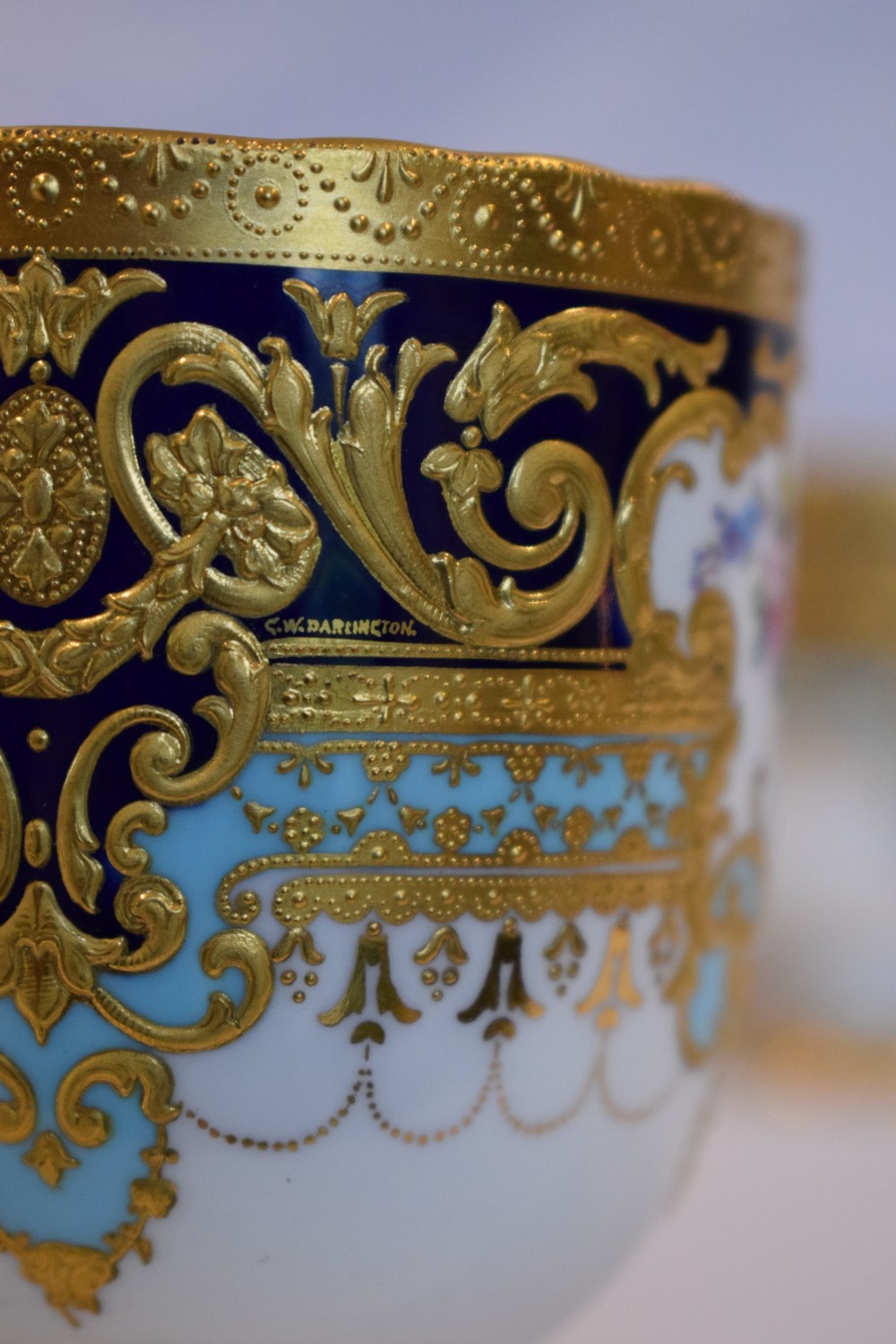 Royal Crown Derby pair of goblets from the Judge Gary service View V
