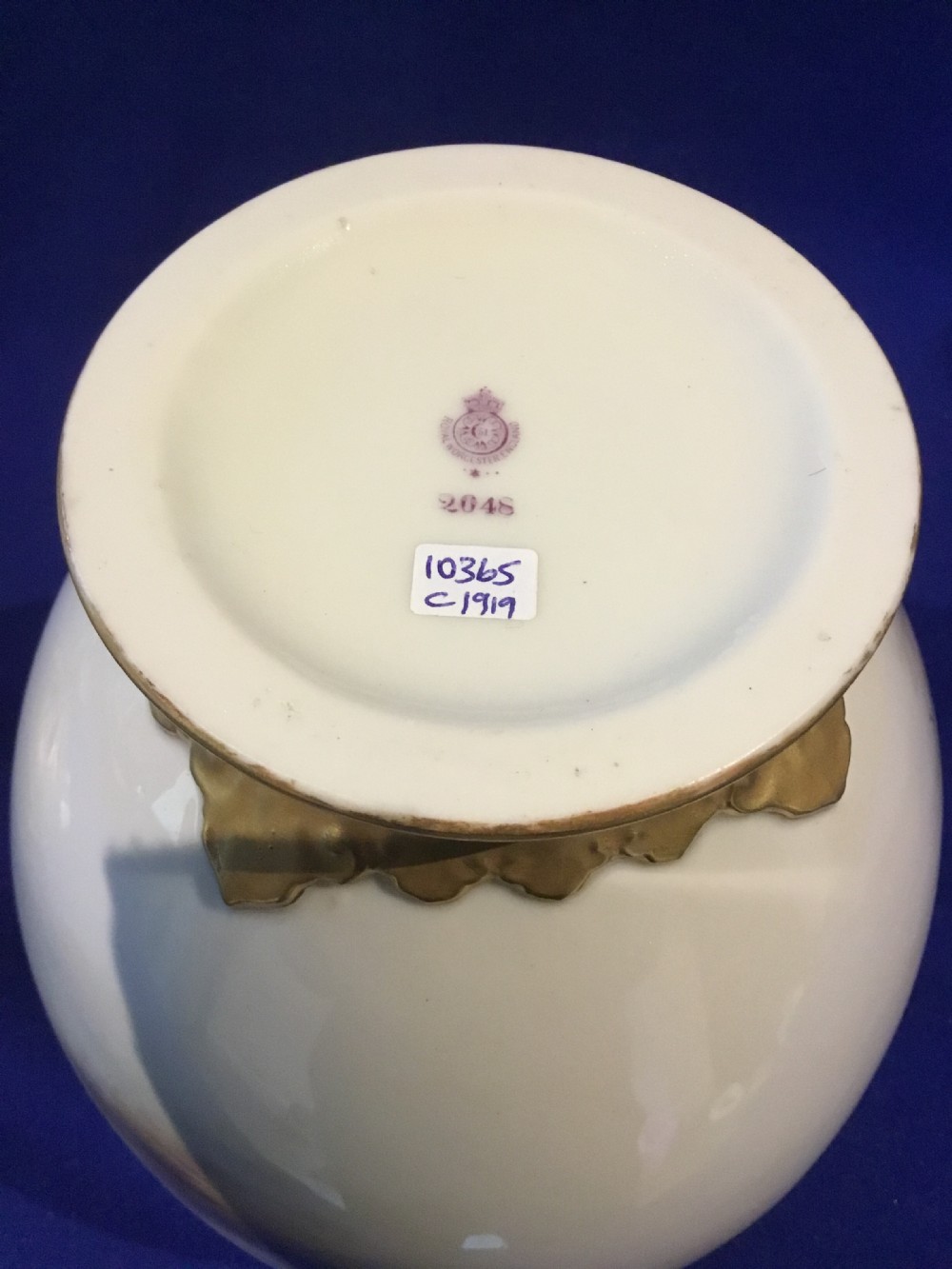 Royal Worcester 3 piece large size pot pourri vase by J Stinton View VI