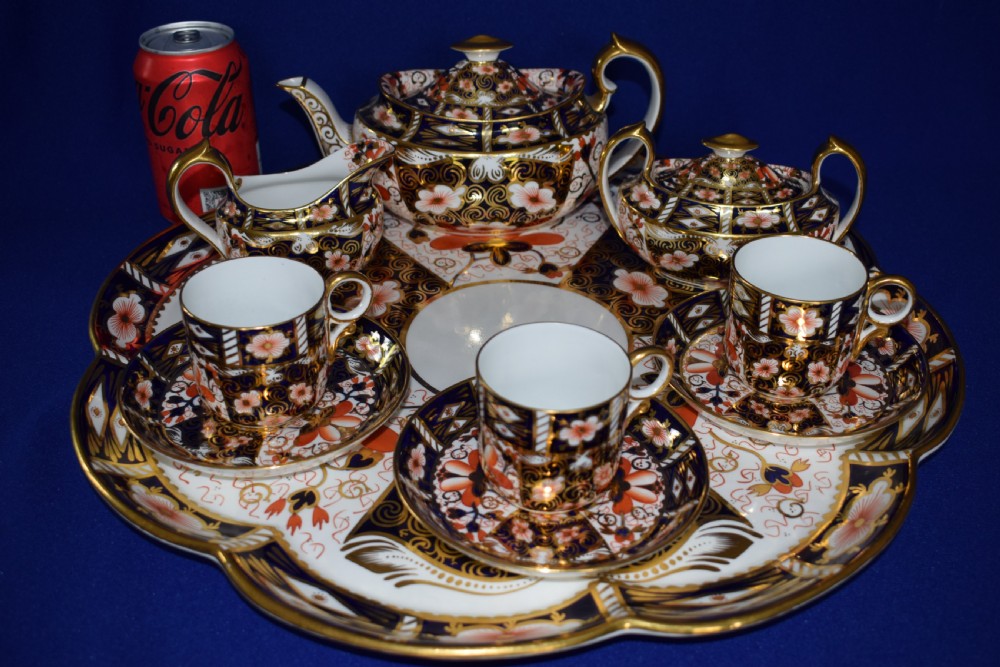 Royal Crown Derby tea set on tray View II