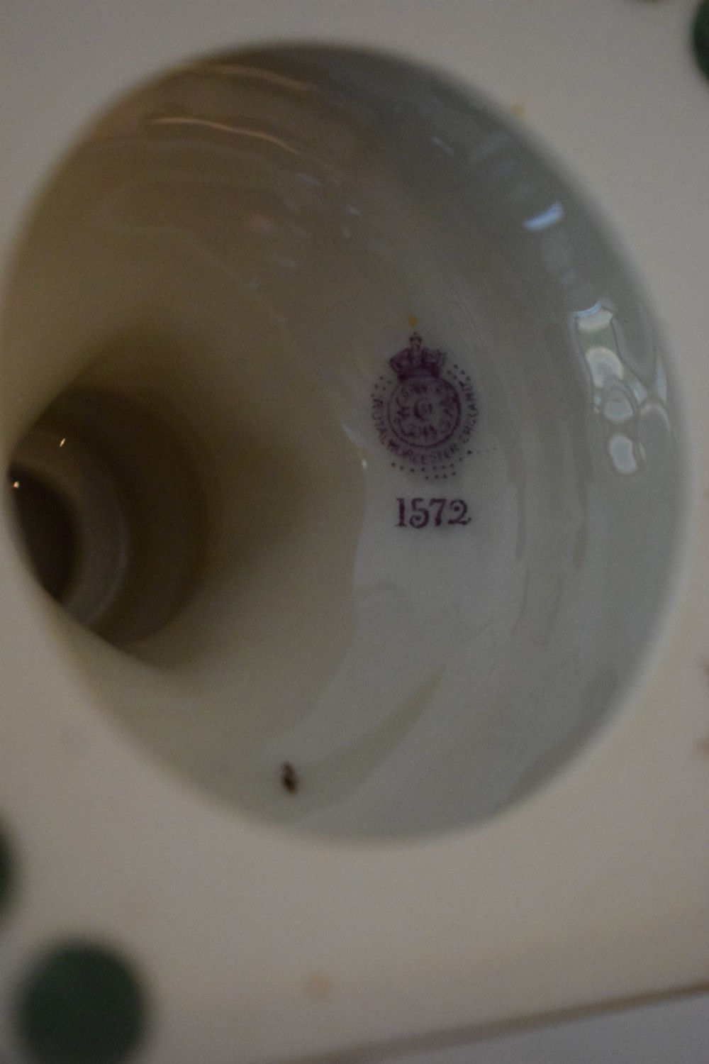 Royal Worcester painted fruit angel head vase and cover by Ricketts  View IV