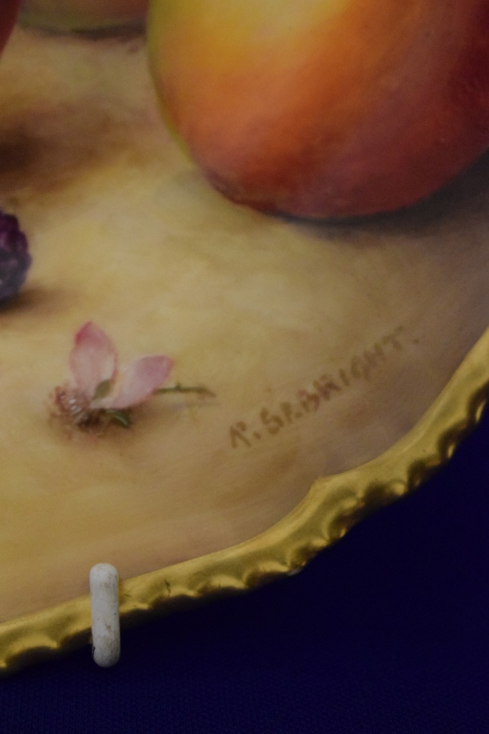 Royal Worcester painted fruit rope edge plate signed R Sebright View IV