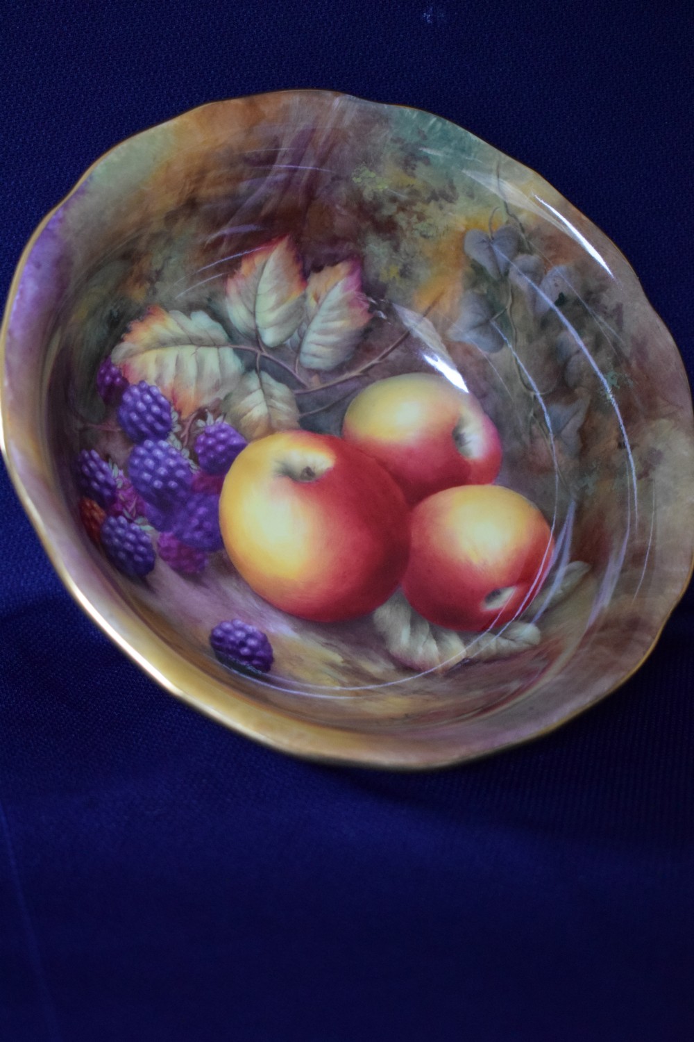 Royal Worcester painted fruit Bennett bowl 