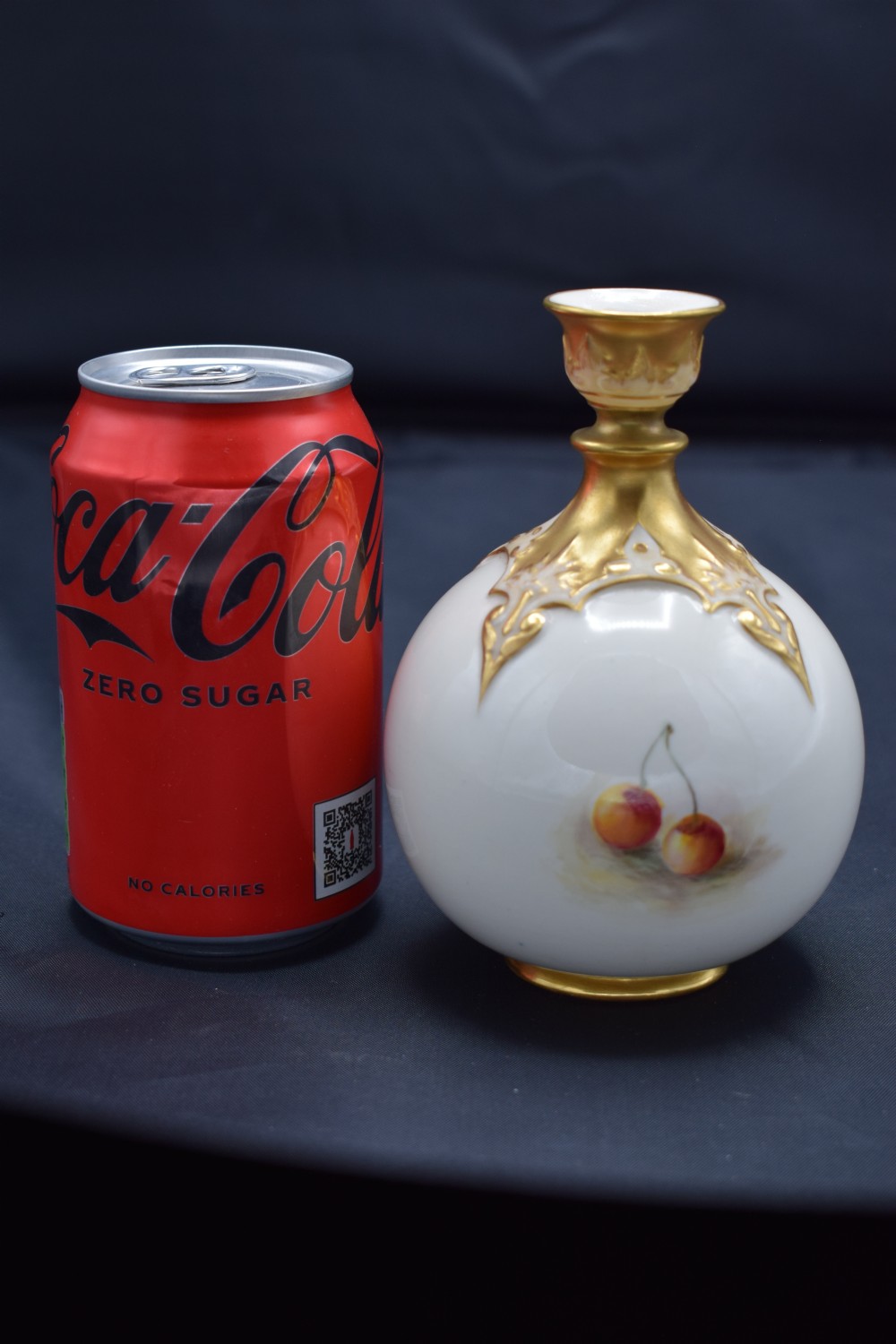 Royal Worcester painted fruit vase View IV