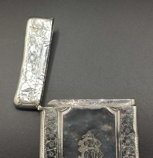 EDWARDIAN STERLING SILVER CALLING CARD CASE HALLMARKED HENRY WILLIAMSON BIRMINGHAM C1909 - ADDITIONAL PHOTO 5