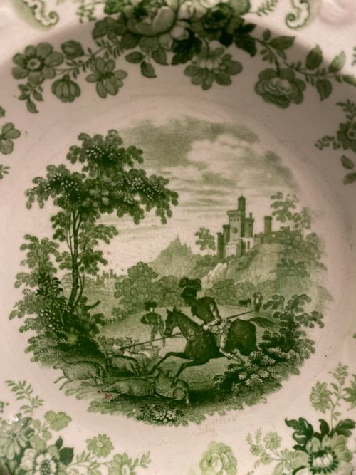 BRAMELD TRANSFER PRINTED DON QUIXOTE SOUP BOWLS SET OF 10 1820S - ADDITIONAL PHOTO 2