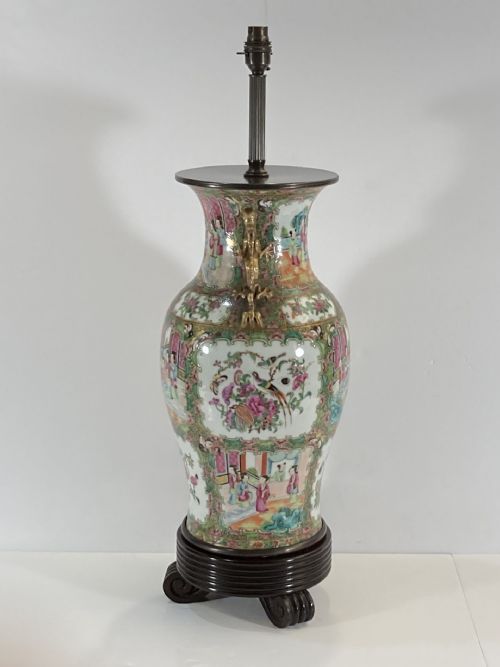 CHINESE FAMILLE ROSE VASELAMP 19TH CENTURY - ADDITIONAL PHOTO 1