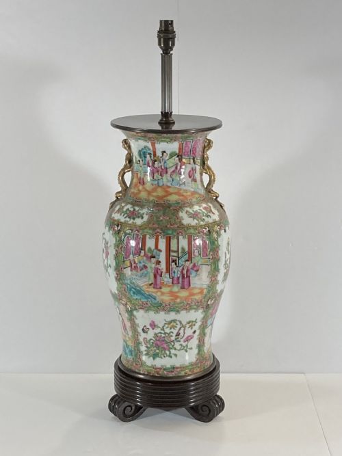 CHINESE FAMILLE ROSE VASELAMP 19TH CENTURY - ADDITIONAL PHOTO 2