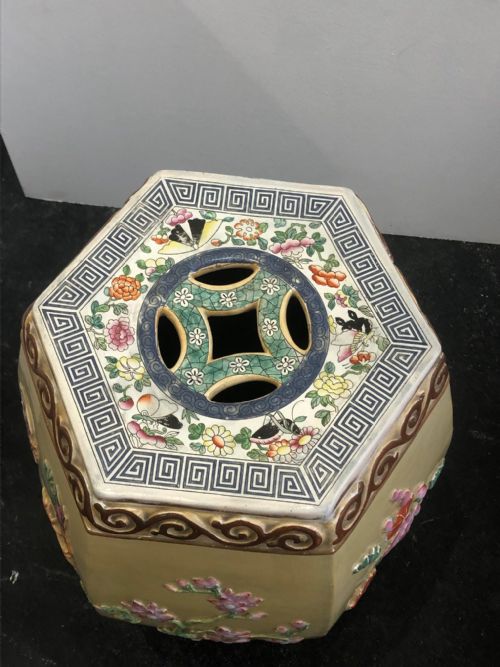 MASONS IRONSTONE GARDEN SEAT 1840 - ADDITIONAL PHOTO 5