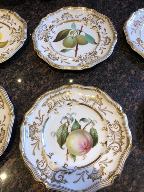 DAVENPORT HANDPAINTED DESSERT PLATES SET OF 10 1830 - ADDITIONAL PHOTO 3