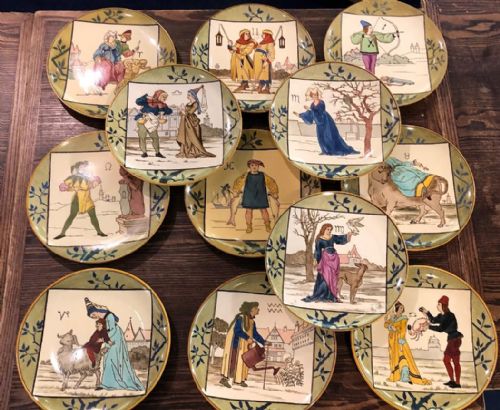 set of 12 minton zodiac plates by henry stacey marks 1873 - CATEGORY: ANTIQUE PLATES - DATED VICTORIAN