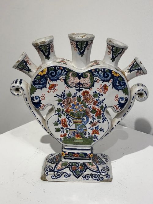 RARE DUTCH DELFT POLYCHROMED TULIPIERE 17401760 - ADDITIONAL PHOTO 1