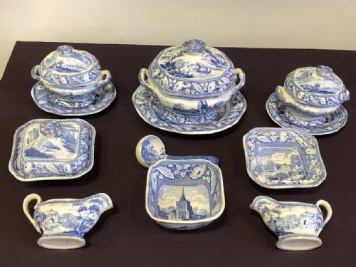 RARE CHILD'S BLUE AND WHITE DINNER SERVICE 1820 - ADDITIONAL PHOTO 9