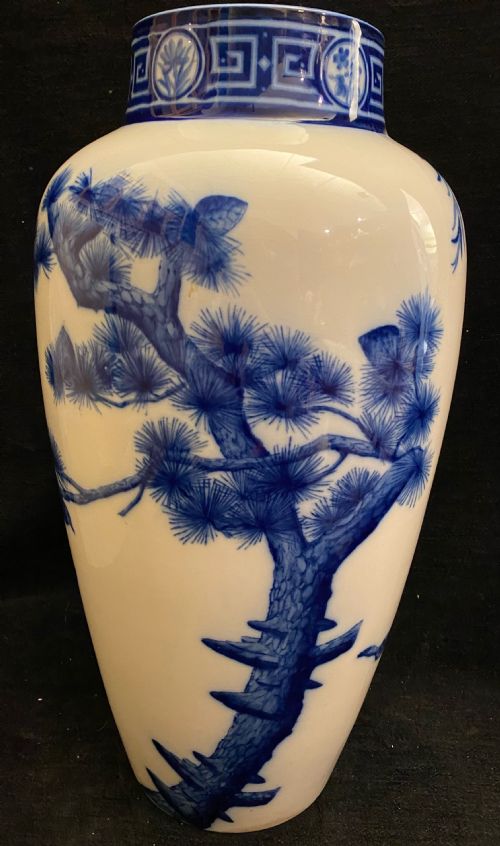 unusual minton flow blue umbrella stand 1870 - CATEGORY: ANTIQUE MISCELLANEOUS - DATED VICTORIAN