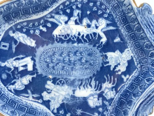 PAIR OF PEARLWARE GREEK PATTERN DESSERT SHAPES 1810 - ADDITIONAL PHOTO 4