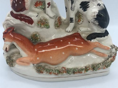 RARE STAFFORDSHIRE DOG GROUP 1860 - ADDITIONAL PHOTO 2
