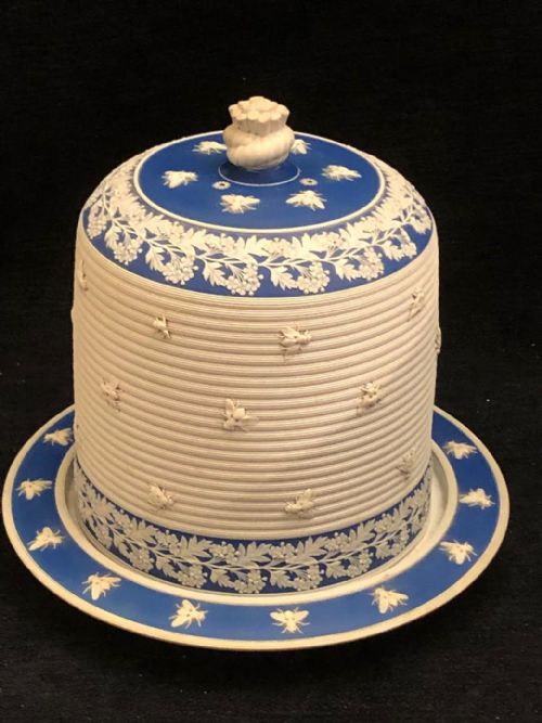 rare jasperware stilton cheese dome and stand 1860 - CATEGORY: ANTIQUE CERAMICS - DATED VICTORIAN