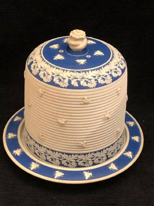 RARE JASPERWARE STILTON CHEESE DOME AND STAND 1860 - ADDITIONAL PHOTO 3