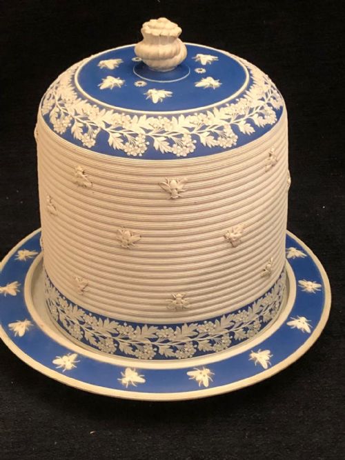 RARE JASPERWARE STILTON CHEESE DOME AND STAND 1860 - ADDITIONAL PHOTO 5