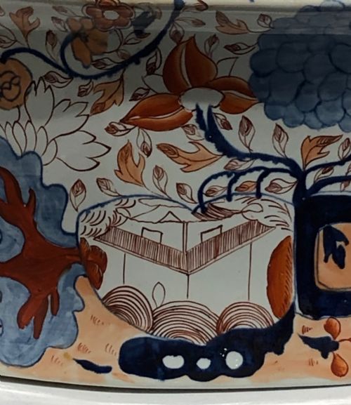 MASONS IRONSTONE FOOT BATH IN SPLIT JARDINIERE PATTERN 18131820 - ADDITIONAL PHOTO 2