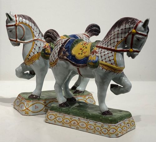 rare dutch delft horses 17801820 - CATEGORY: ANTIQUE CERAMICS - DATED GEORGIAN