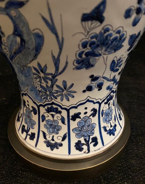 PAIR OF DELFT FAIENCE VASES CONVERTED TO LAMPS 1850 - ADDITIONAL PHOTO 5