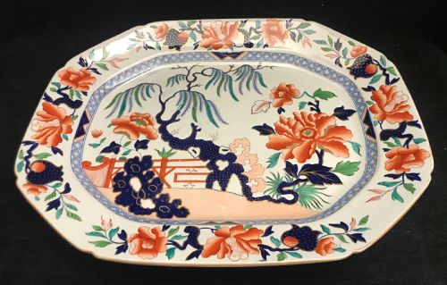 hicks meigh ironstone platter 1820 - CATEGORY: ANTIQUE CERAMICS - DATED REGENCY