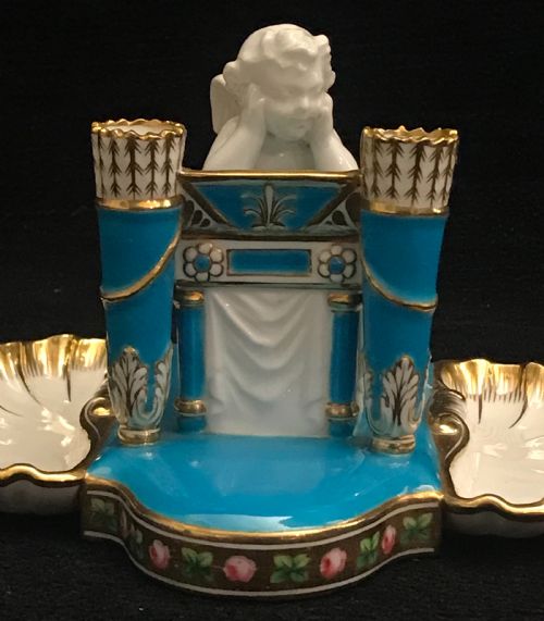 MINTON PORCELAIN INKWELL WITH CHERUB 18601870 - ADDITIONAL PHOTO 1