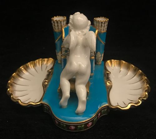 MINTON PORCELAIN INKWELL WITH CHERUB 18601870 - ADDITIONAL PHOTO 3