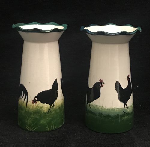 COLLECTION OF WEMYSS CUPS AND VASES IN COCKEREL AND HEN PATTERN 18801900 - ADDITIONAL PHOTO 2