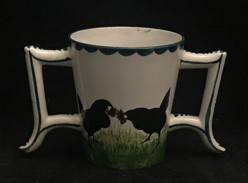 COLLECTION OF WEMYSS CUPS AND VASES IN COCKEREL AND HEN PATTERN 18801900 - ADDITIONAL PHOTO 4