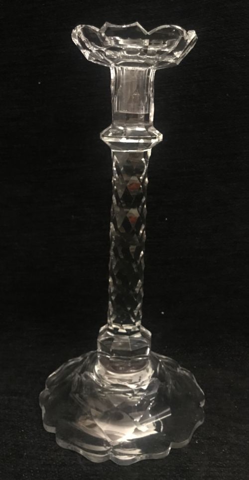 LARGE PAIR OF ENGLISH CUT GLASS CANDLE STICKS 18401850 - ADDITIONAL PHOTO 1