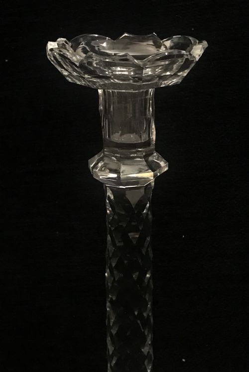 LARGE PAIR OF ENGLISH CUT GLASS CANDLE STICKS 18401850 - ADDITIONAL PHOTO 2