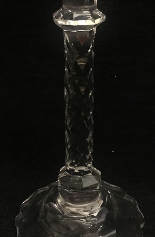 LARGE PAIR OF ENGLISH CUT GLASS CANDLE STICKS 18401850 - ADDITIONAL PHOTO 4