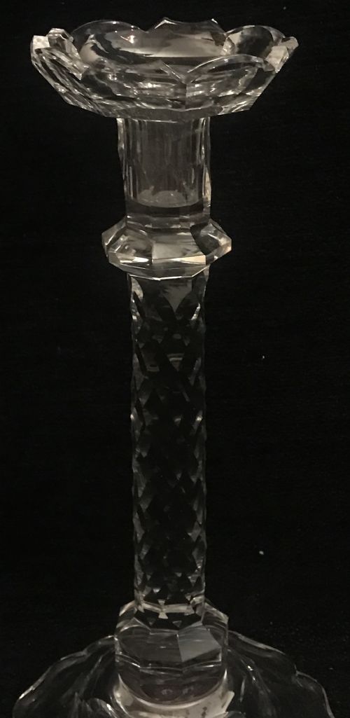 LARGE PAIR OF ENGLISH CUT GLASS CANDLE STICKS 18401850 - ADDITIONAL PHOTO 5
