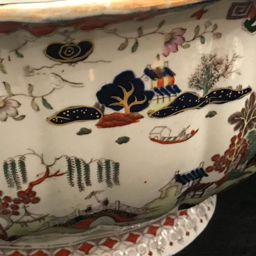 MASONS IRONSTONE FOOT BATH IN WILLOW PATTERN 1845 - ADDITIONAL PHOTO 5