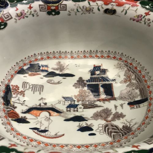 MASONS IRONSTONE FOOT BATH IN WILLOW PATTERN 1845 - ADDITIONAL PHOTO 7