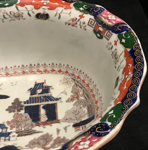 MASONS IRONSTONE FOOT BATH IN WILLOW PATTERN 1845 - ADDITIONAL PHOTO 8