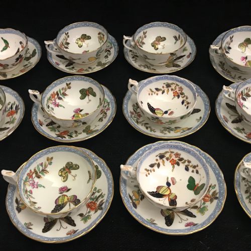 MINTON CUPS AND SAUCERS IN BUTTERFLY PATTERN SECOND SET OF 12 - ADDITIONAL PHOTO 9
