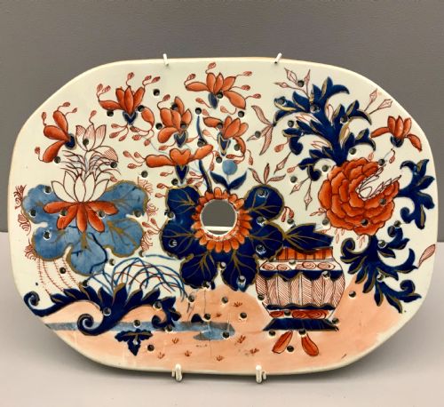 masons ironstone drainer in japan pattern 18131820 - CATEGORY: ANTIQUE CERAMICS - DATED REGENCY