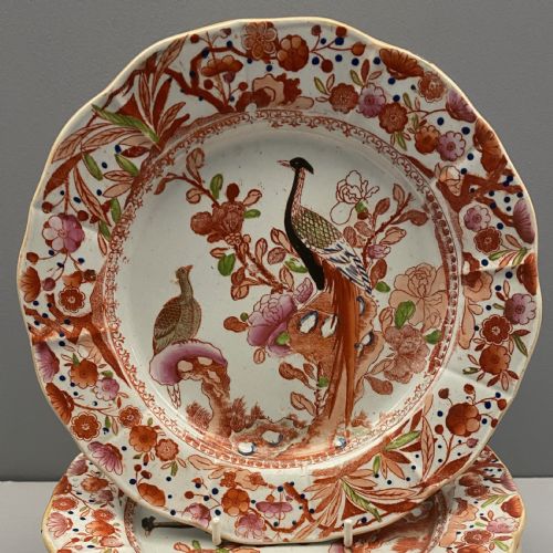 MASONS IRONSTONE DESSERT SERVICE IN LONGTAIL BIRD PATTERN 18131820 - ADDITIONAL PHOTO 2