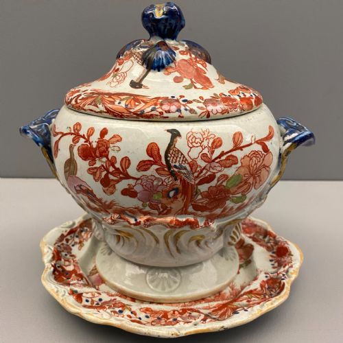 MASONS IRONSTONE DESSERT SERVICE IN LONGTAIL BIRD PATTERN 18131820 - ADDITIONAL PHOTO 9
