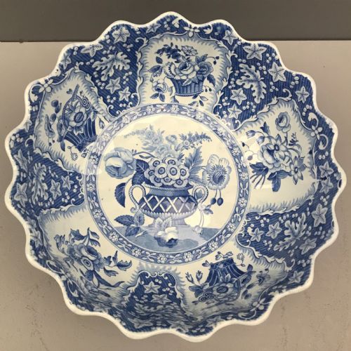 SPODE PUNCH BOWL IN FLOWER AND BASKET PATTERN 18151820 - ADDITIONAL PHOTO 3