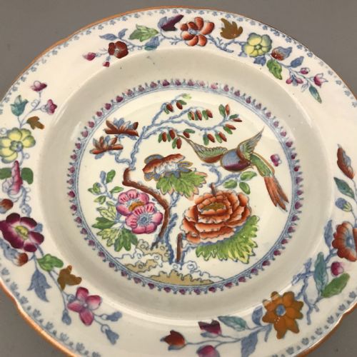 MASONS IRONSTONE BOWLS IN FLYING BIRD PATTERN 1870 SET OF 10 - ADDITIONAL PHOTO 3