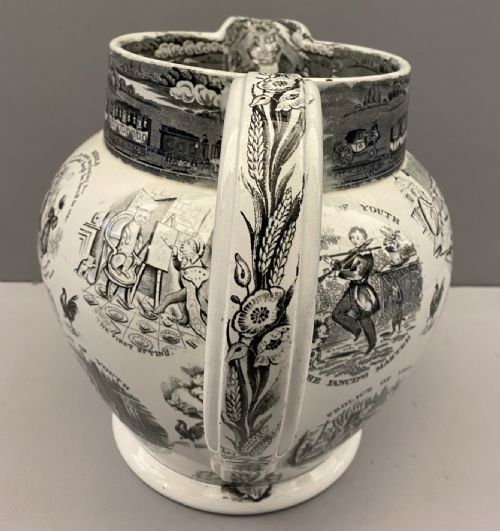 STAFFORDSHIRE FROLICS OF YOUTH JUG IN BLACK TRANSFER 1840 - ADDITIONAL PHOTO 3